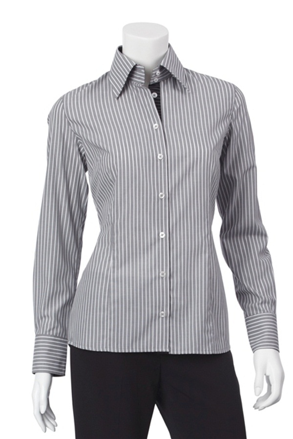 Long Sleeve 2 Button Collar Shirt Contrast Trim_2